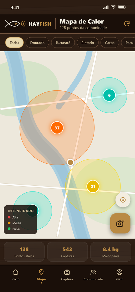 Mapa de calor colaborativo no HayFish